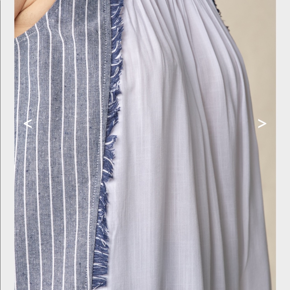 NWT. Frayed Striped Top - Picture 4 of 4